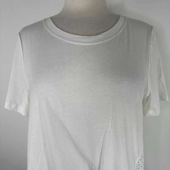 NWT VERONICA BEARD JEANS Women's Mauna Short-Sleeve Eyelet Cotton Tee Size M - Picture 9 of 12